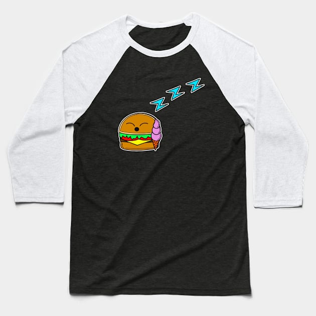 Ice cream Sleeping Relaxed Summer Cheeseburger Gift Baseball T-Shirt by MaystarUniverse